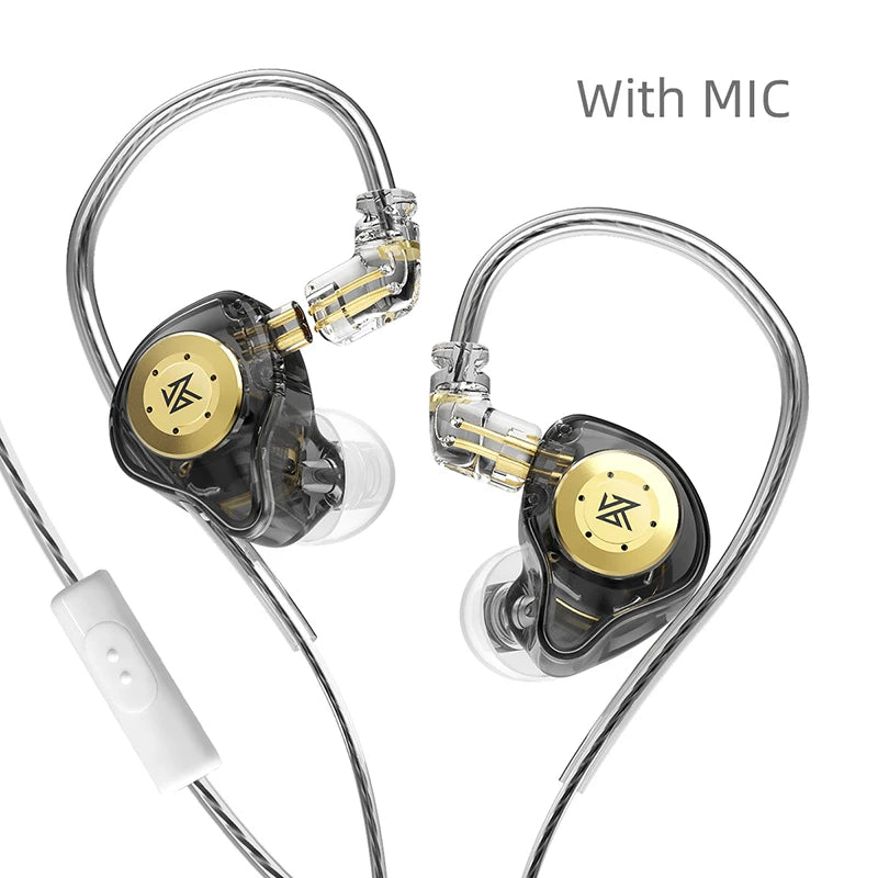 In-ear headphones with microphone on a white background