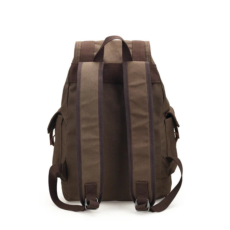 Brown backpack on a white background