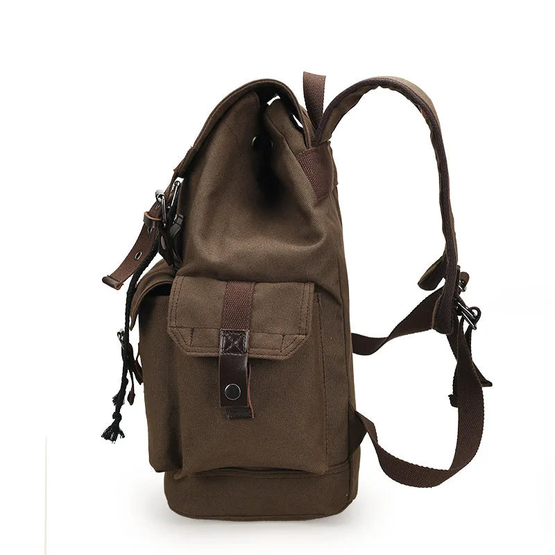 Brown backpack on a white background