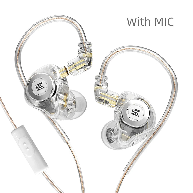 In-ear headphones with microphone on a white background