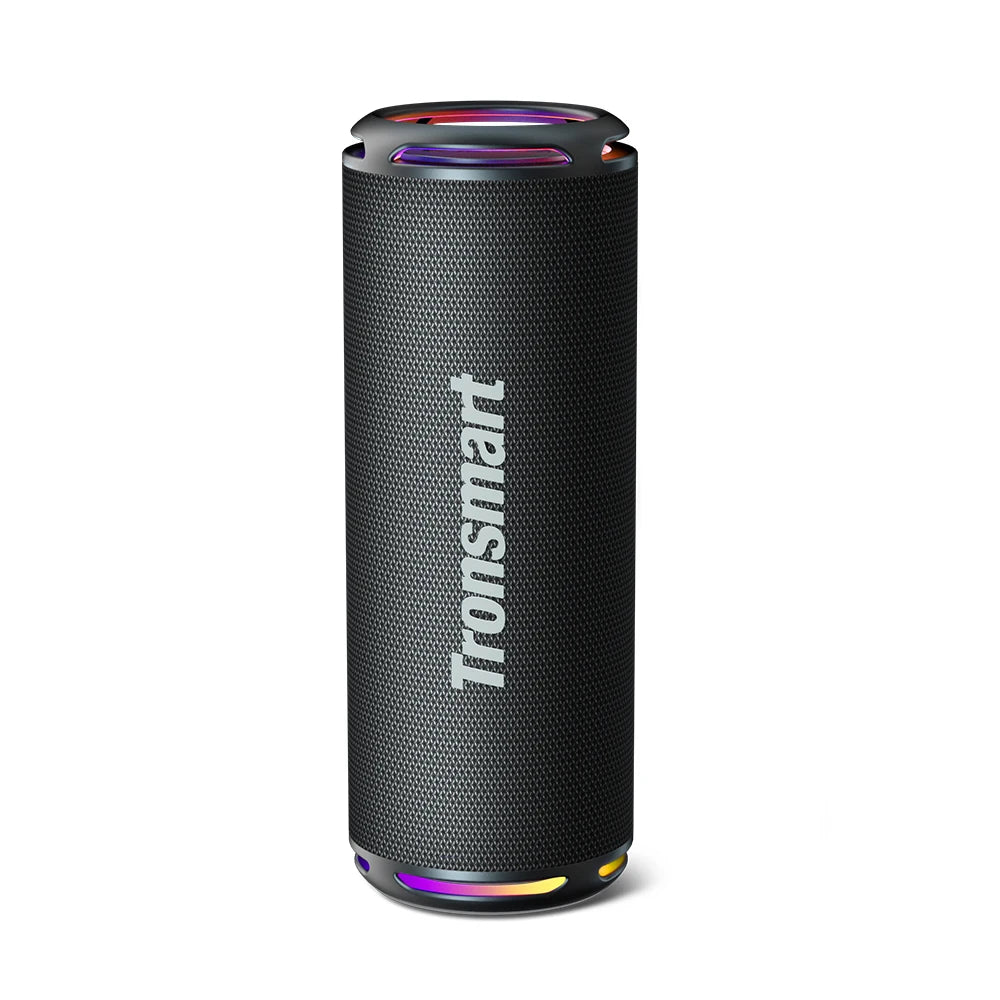 Black portable speaker with Tronsmart logo on a white background