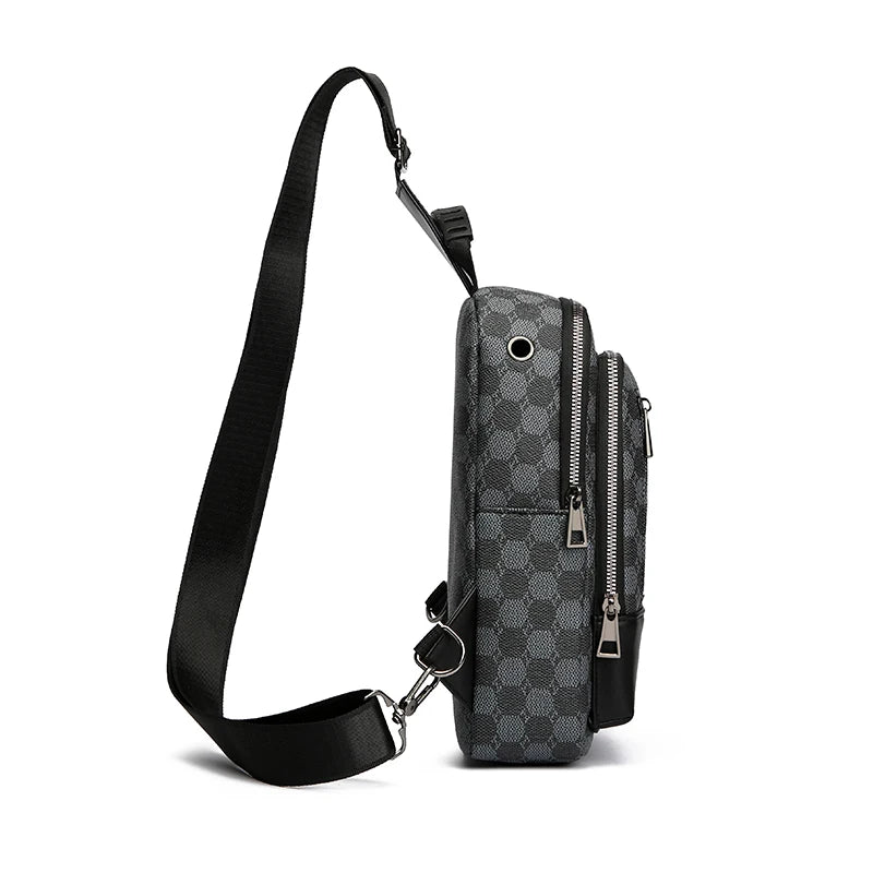 Geometric PU Leather Chest Bag