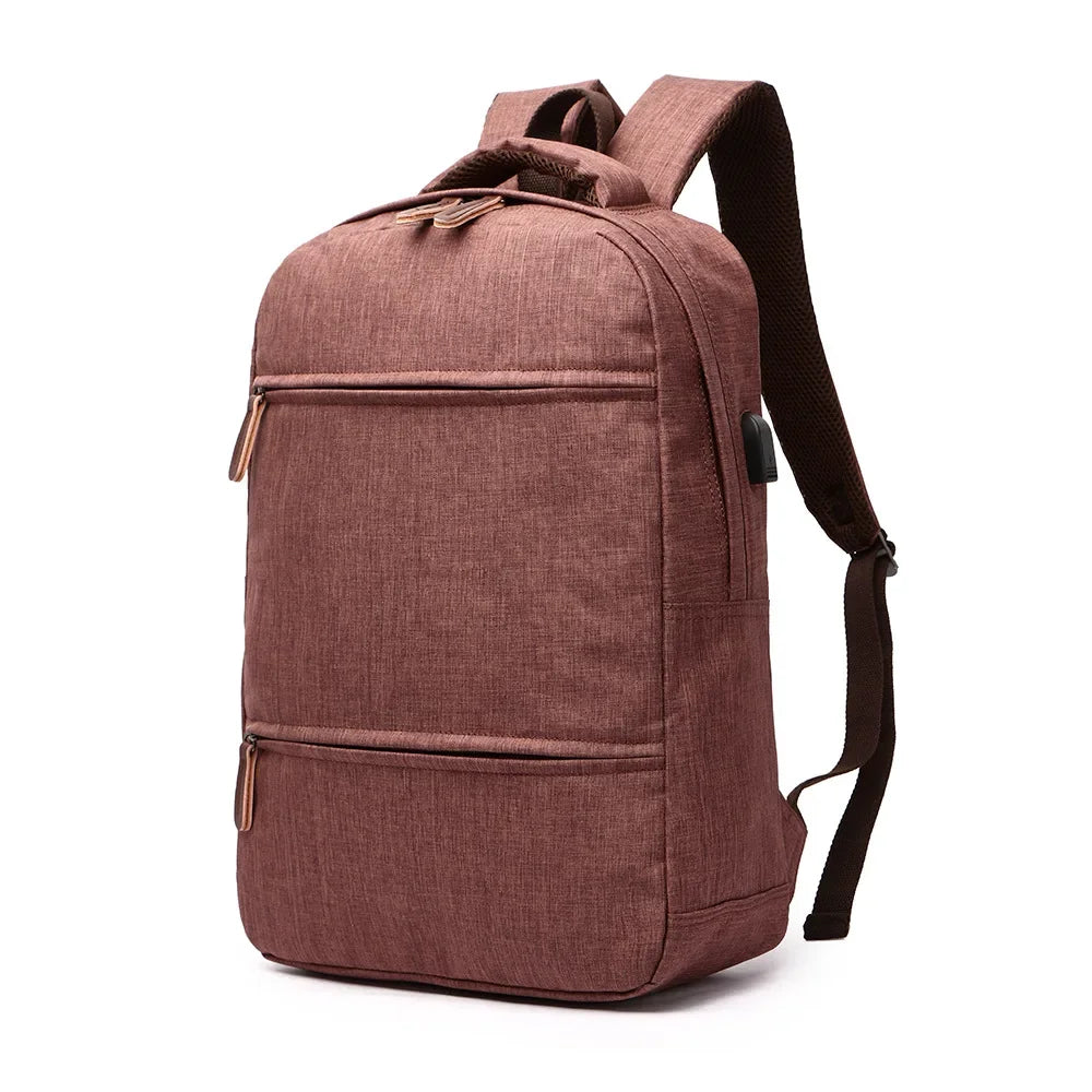 Brown backpack on a white background