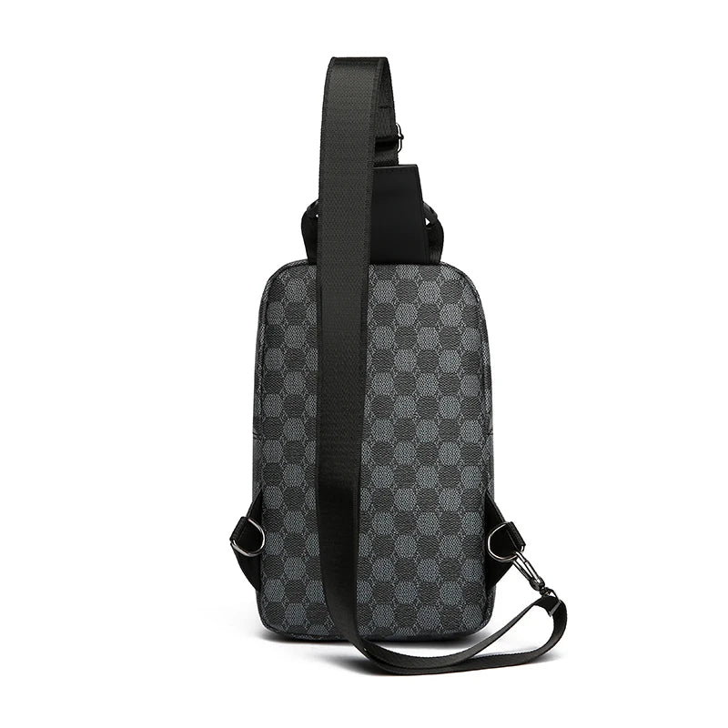 Geometric PU Leather Chest Bag