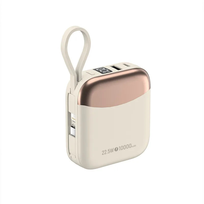 Portable charger with USB ports on a white background