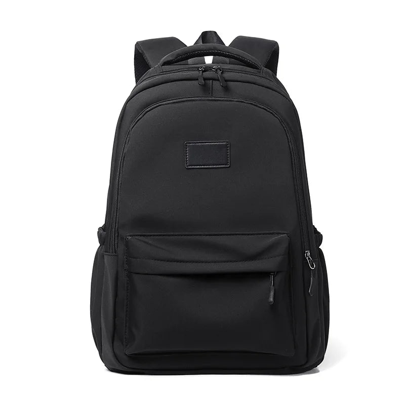 Black backpack on a white background