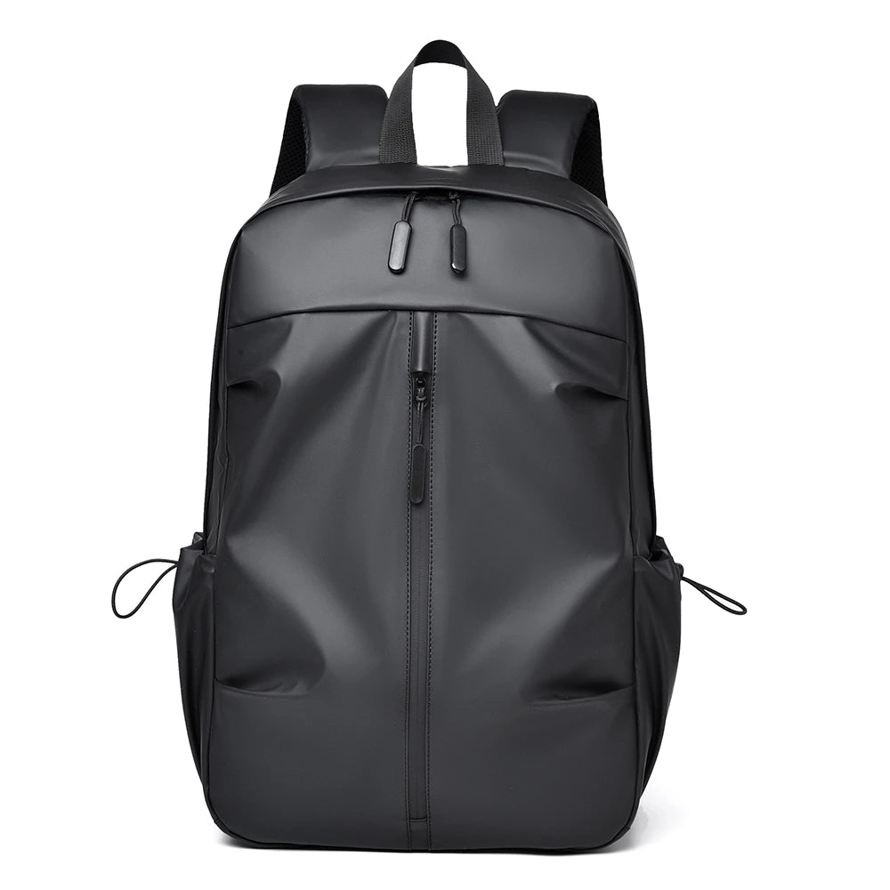 Black backpack on a white background