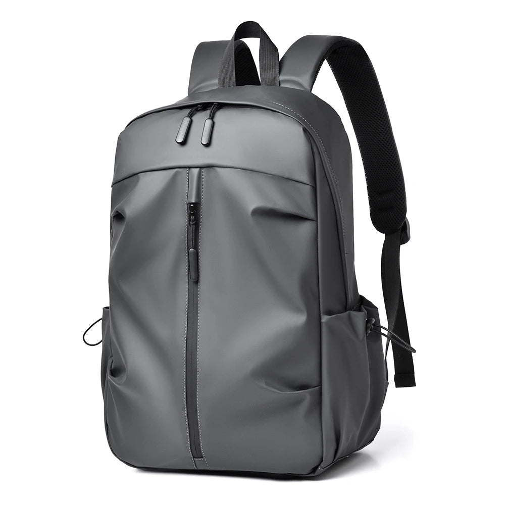 Gray backpack on a white background