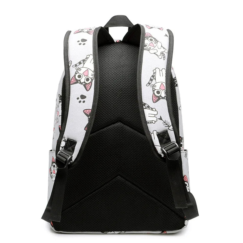 MeowMuse™ Canvas Cat Print Backpack