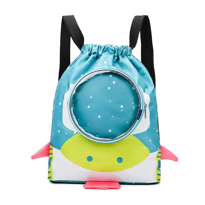 Children's backpack with a cartoon design on a white background