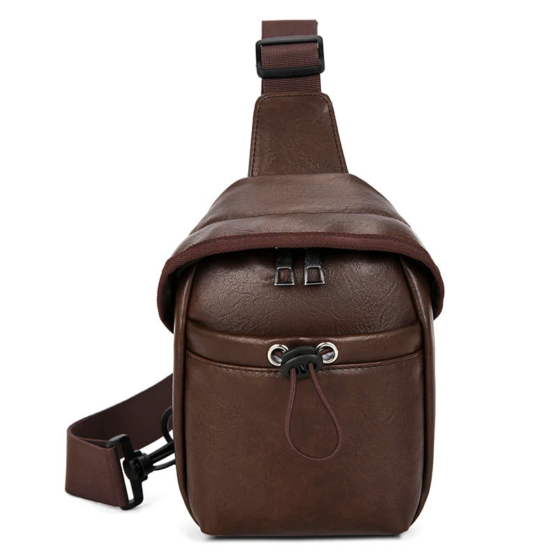 PU Leather Unisex Sling Chest Bag