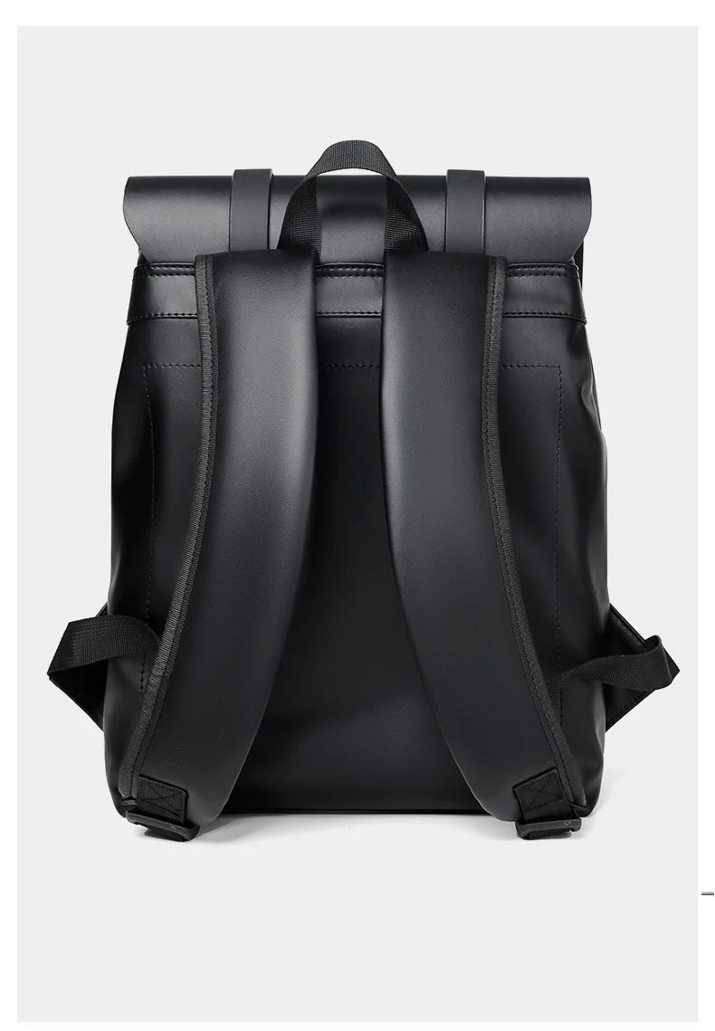 Black backpack on a white background