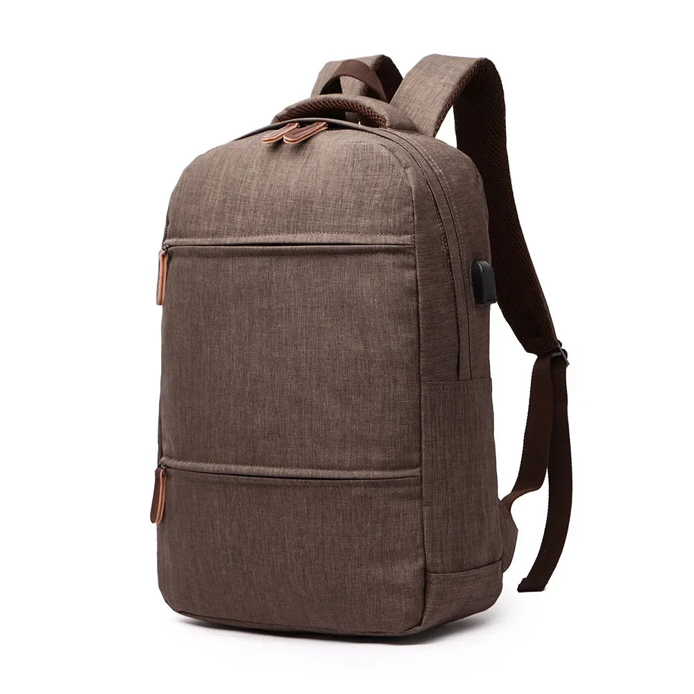 Brown backpack on a white background