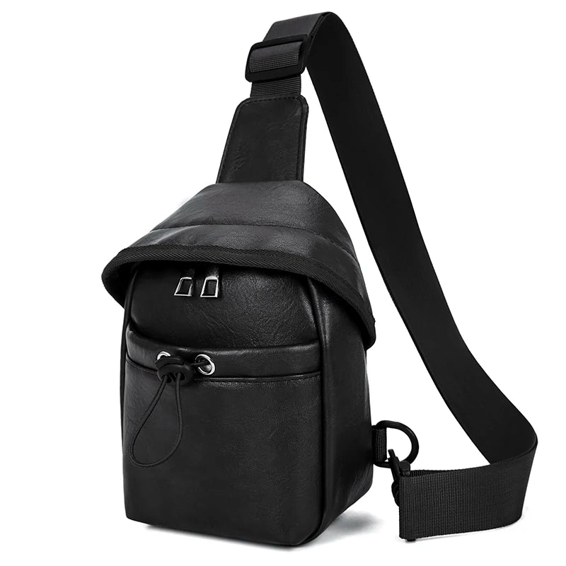 PU Leather Unisex Sling Chest Bag