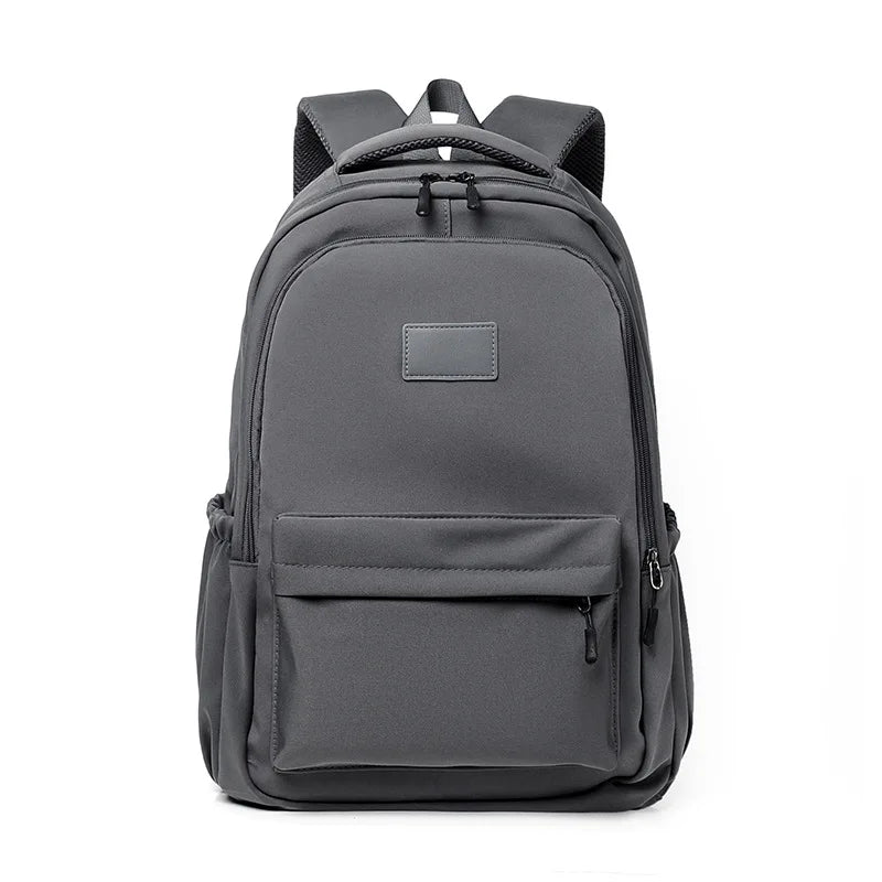 Gray backpack on a white background