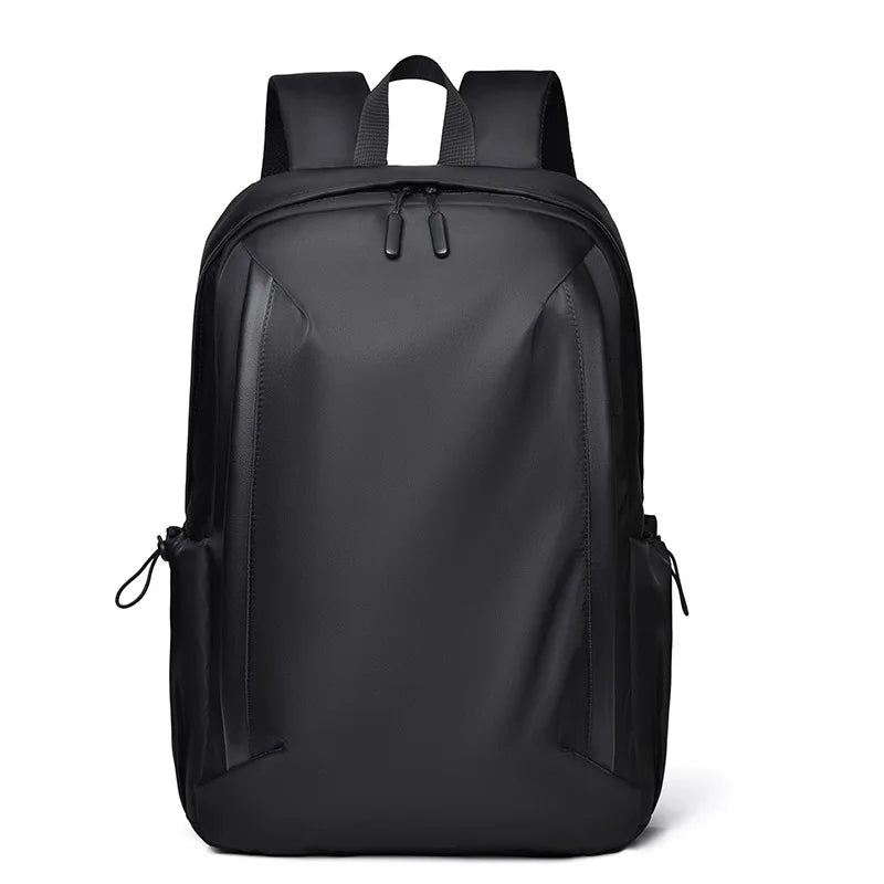 Black backpack on a white background