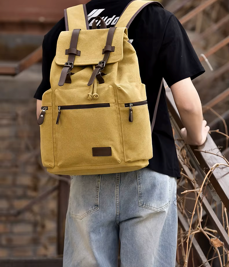 ✈️ Cabin Friendly Vintage Canvas Backpack