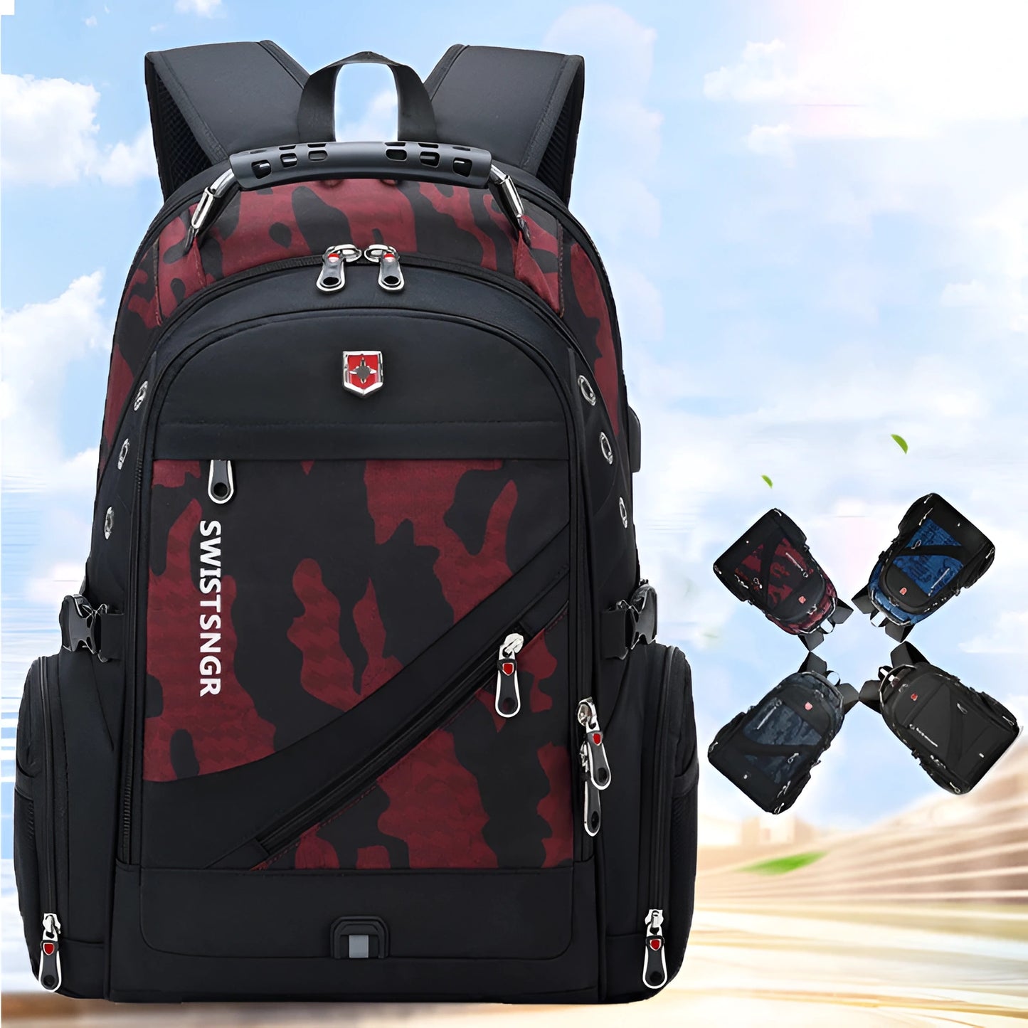 Waterproof USB Charging Travel Backpack