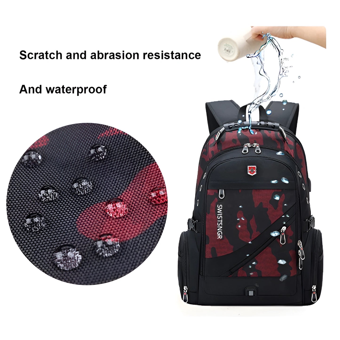 Waterproof USB Charging Travel Backpack