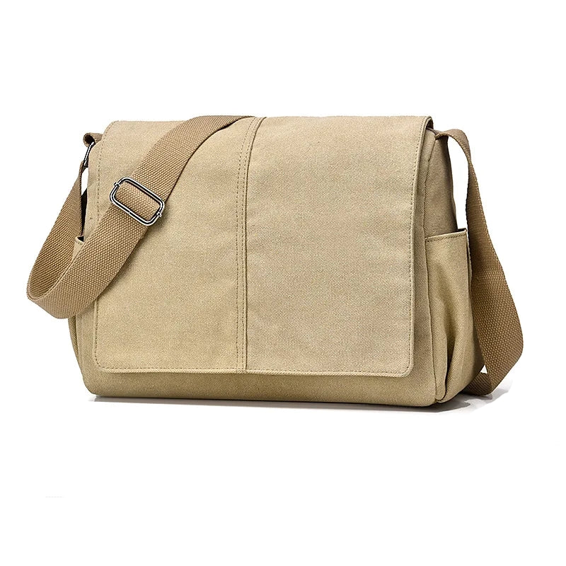 Beige shoulder bag with a strap on a white background