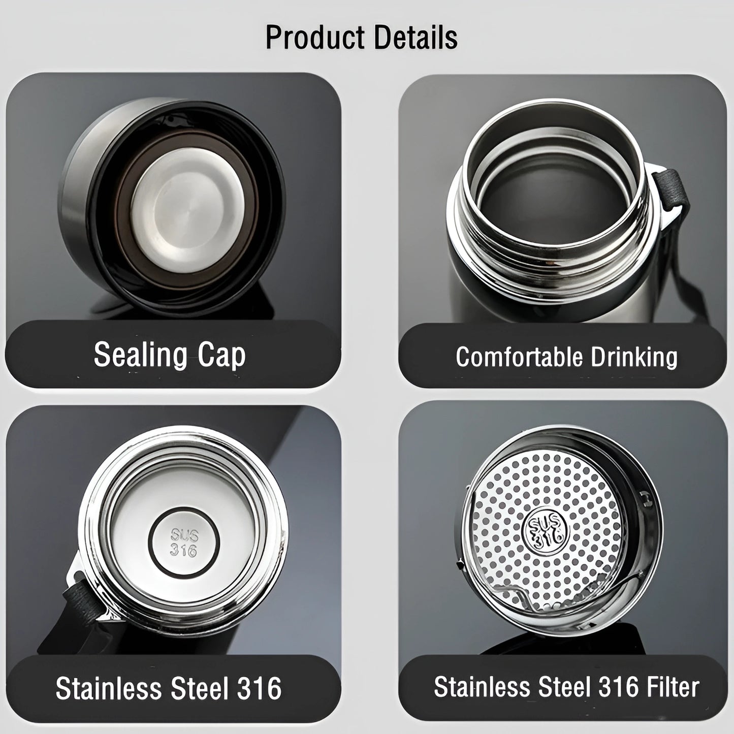 Double Wall 316 Stainless Steel Thermal Flask