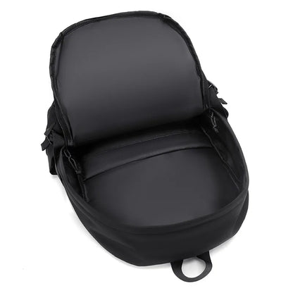 Interior view of UrbanLite Travel Backpack showcasing spacious and padded laptop compartment for secure storage.