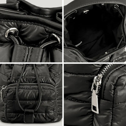 Quilted Nylon Padded Bucket Bag