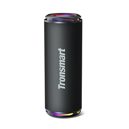 Black portable speaker with Tronsmart logo on a white background
