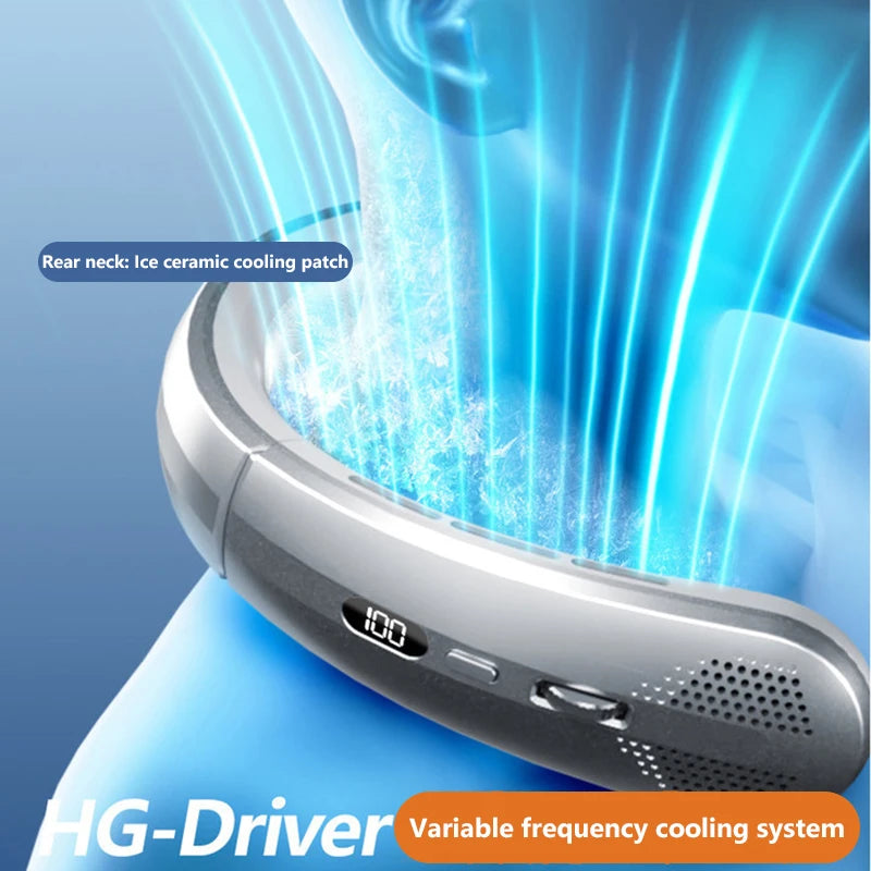 Smartphone with ice ceramic cooling patch and variable frequency cooling system on a blue background