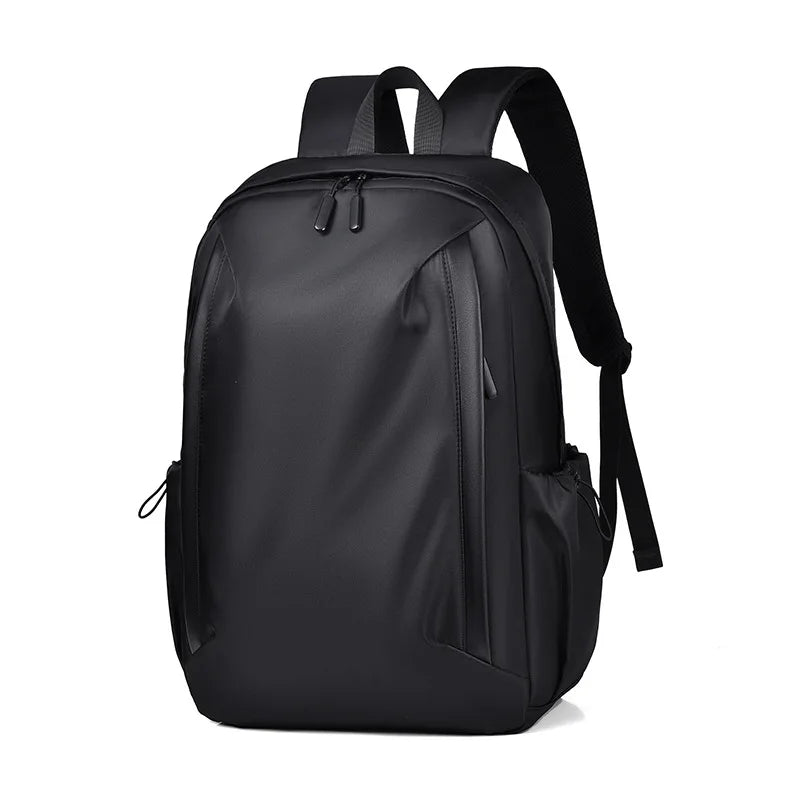Black backpack on a white background