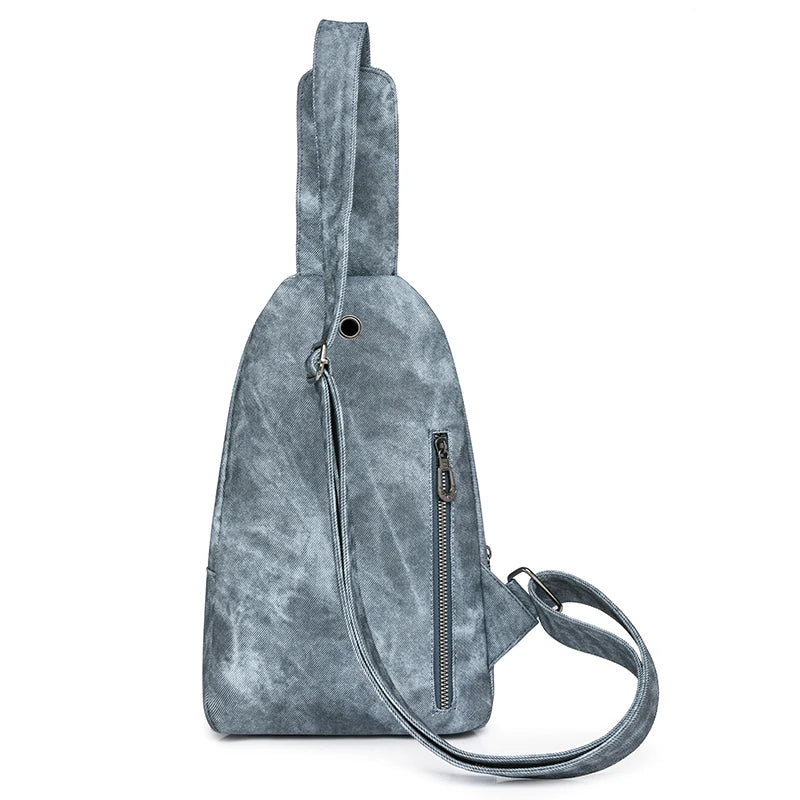 Gray suede backpack on a white background