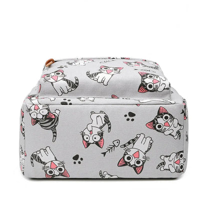 MeowMuse™ Canvas Cat Print Backpack