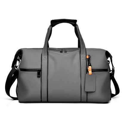 ProGear Travel Duffle Bag in gray, water-resistant with spacious design for gym or travel.