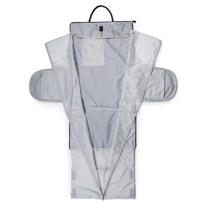 Light gray raincoat with mesh panels on a white background