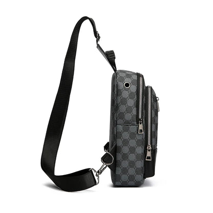 Geometric PU Leather Chest Bag