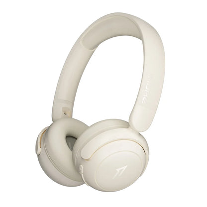 White headphones on a white background