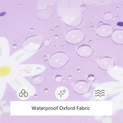 Waterproof Oxford fabric with water droplets on a purple background