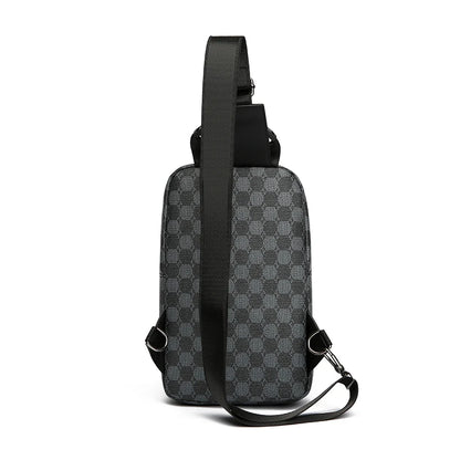 Geometric PU Leather Chest Bag