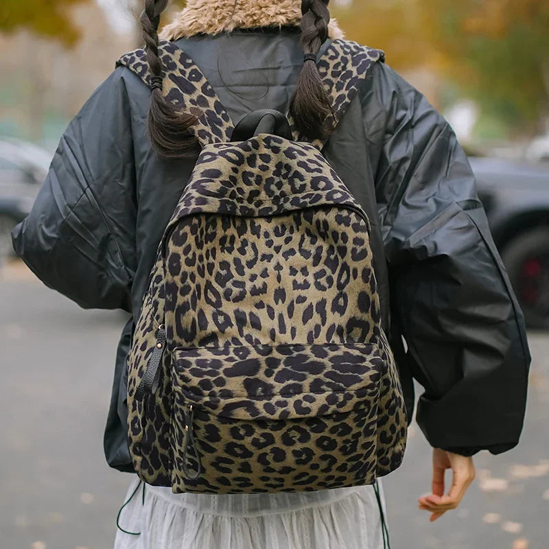✈️ Cabin Friendly Leopard Print Backpack