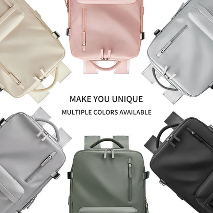 Collection of various suitcases in different colors on a white background with text 'MAKE YOU UNIQUE MULTIPLE COLORS AVAILABLE'.