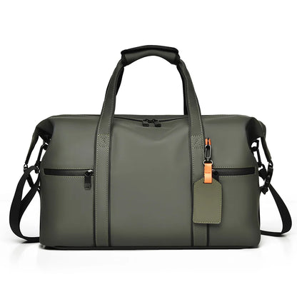 ProGear Travel Duffle Bag in dark green, water-resistant fabric with spacious design and adjustable straps.