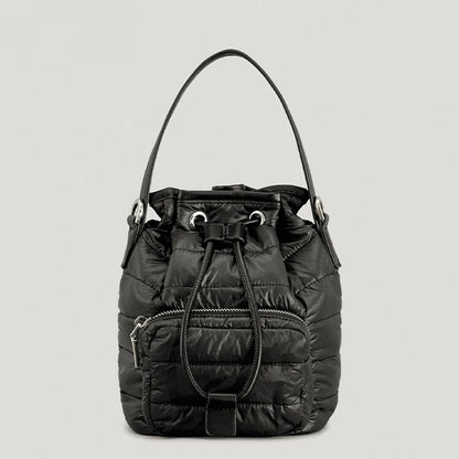 Quilted Nylon Padded Bucket Bag