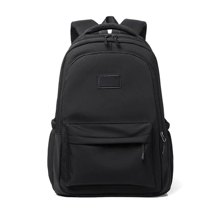 Black backpack on a white background