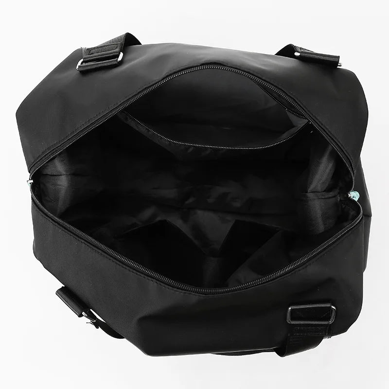 Black backpack on a white background