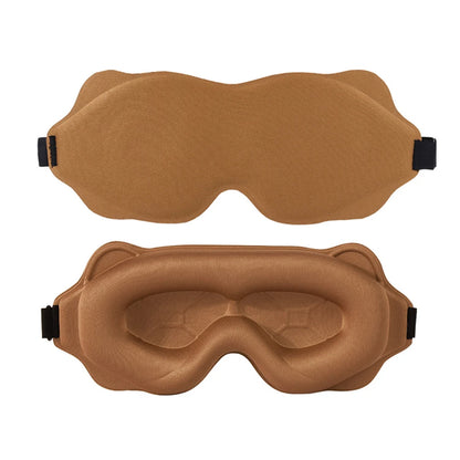Two brown sleep masks on a white background