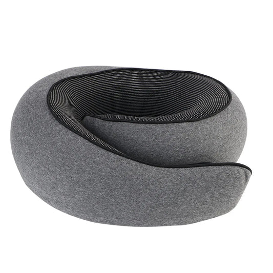 Gray fabric roll with black webbing on a white background