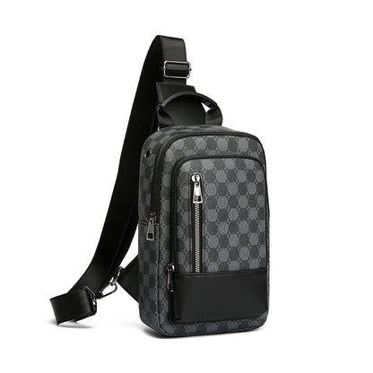 Geometric PU Leather Chest Bag