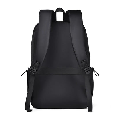 Black backpack on a white background