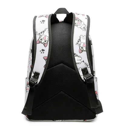 MeowMuse™ Canvas Cat Print Backpack