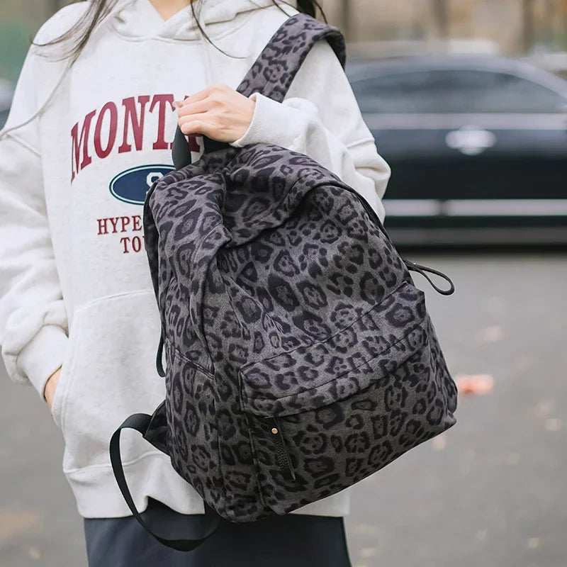 ✈️ Cabin Friendly Leopard Print Backpack